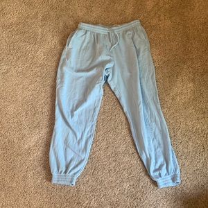trendy blue sweatpants